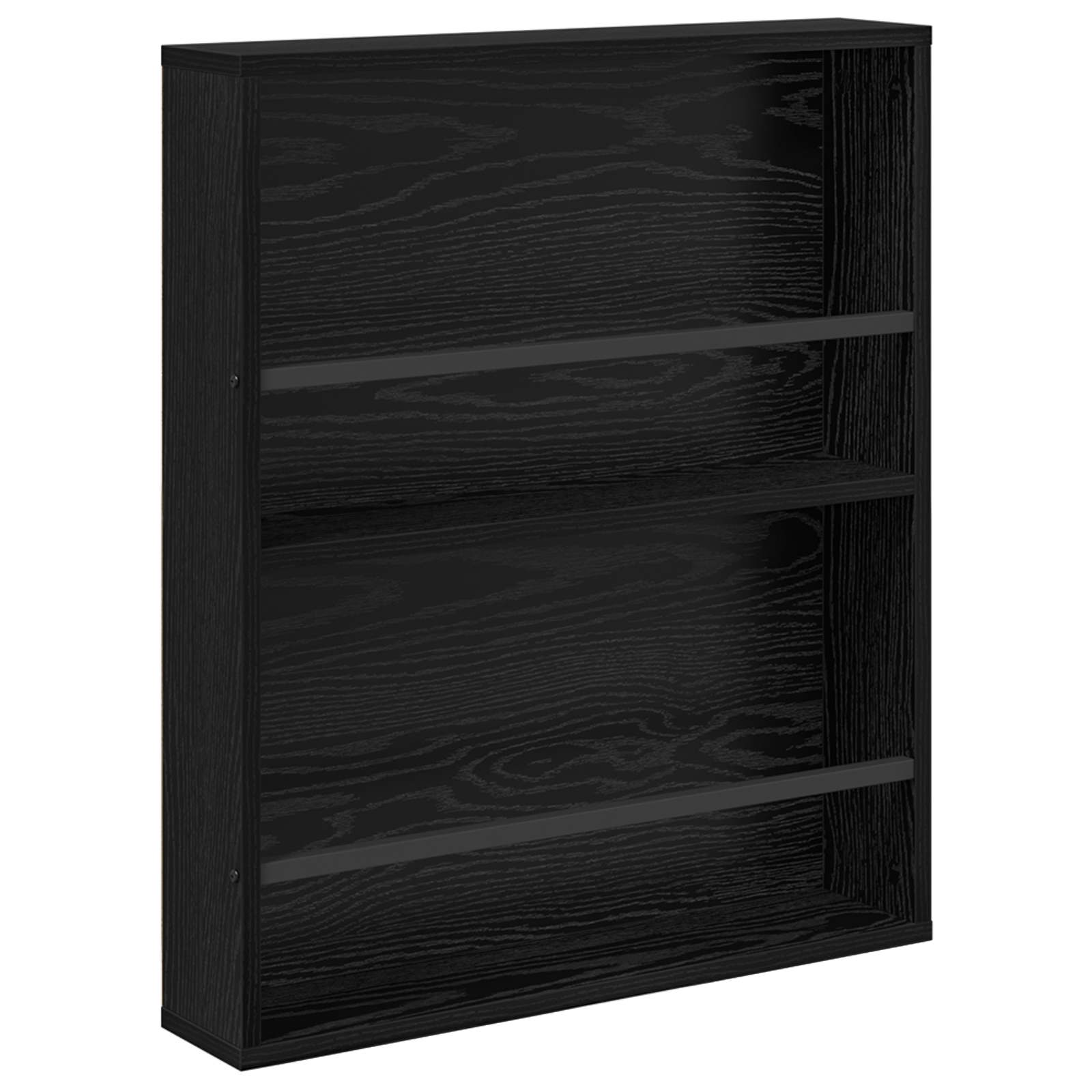 vidaXL Tijdschrift Rek Zwart Eiken 60 x 12 x 70 cm Bewerkt hout