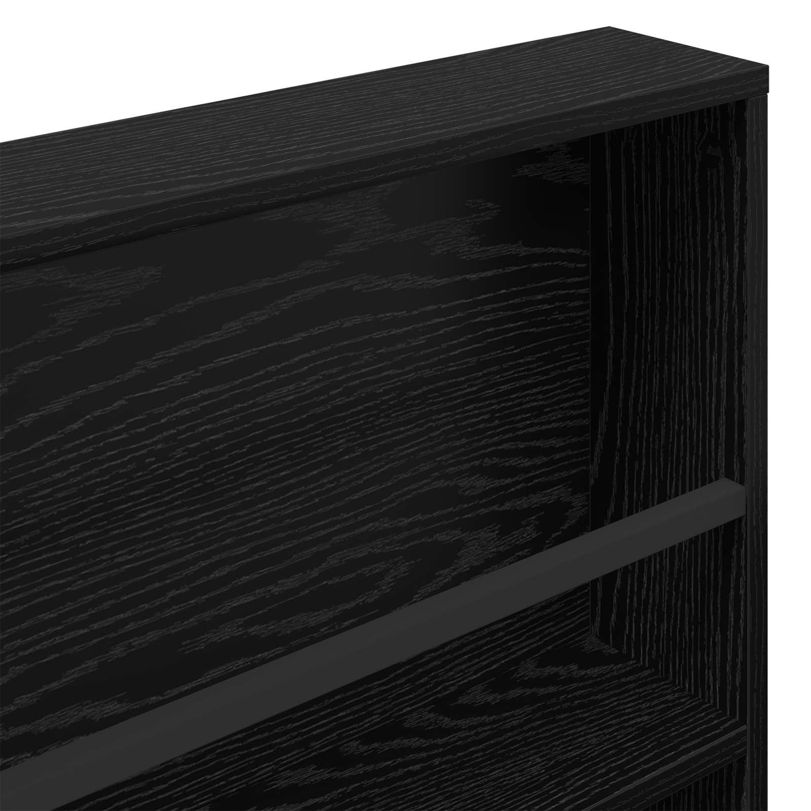vidaXL Tijdschrift Rek Zwart Eiken 60 x 12 x 70 cm Bewerkt hout
