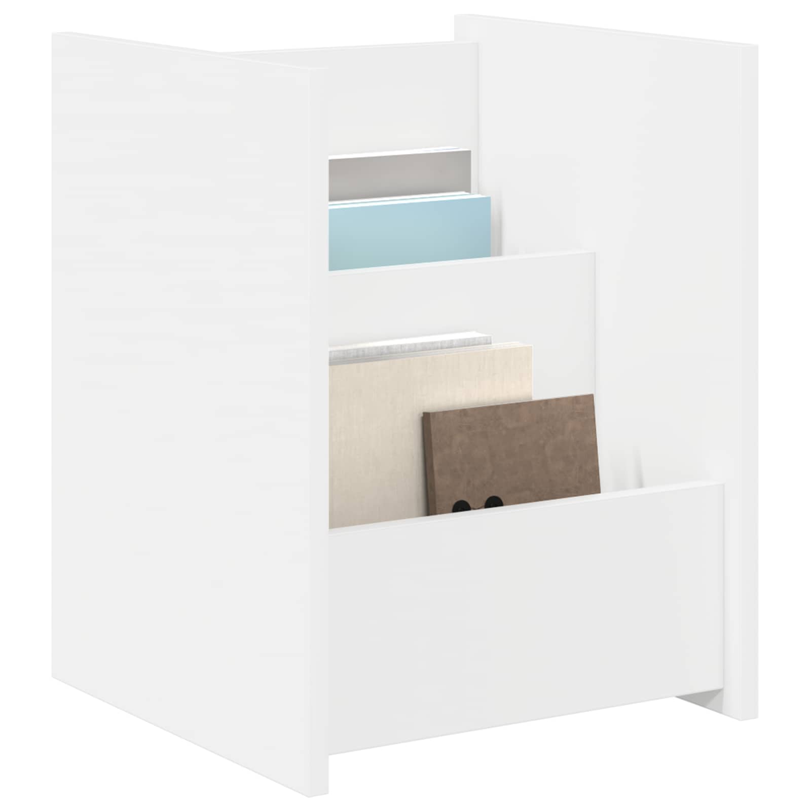 vidaXL Bijzettafel met plank Wit 35 x 35 x 45 cm Bewerkt hout