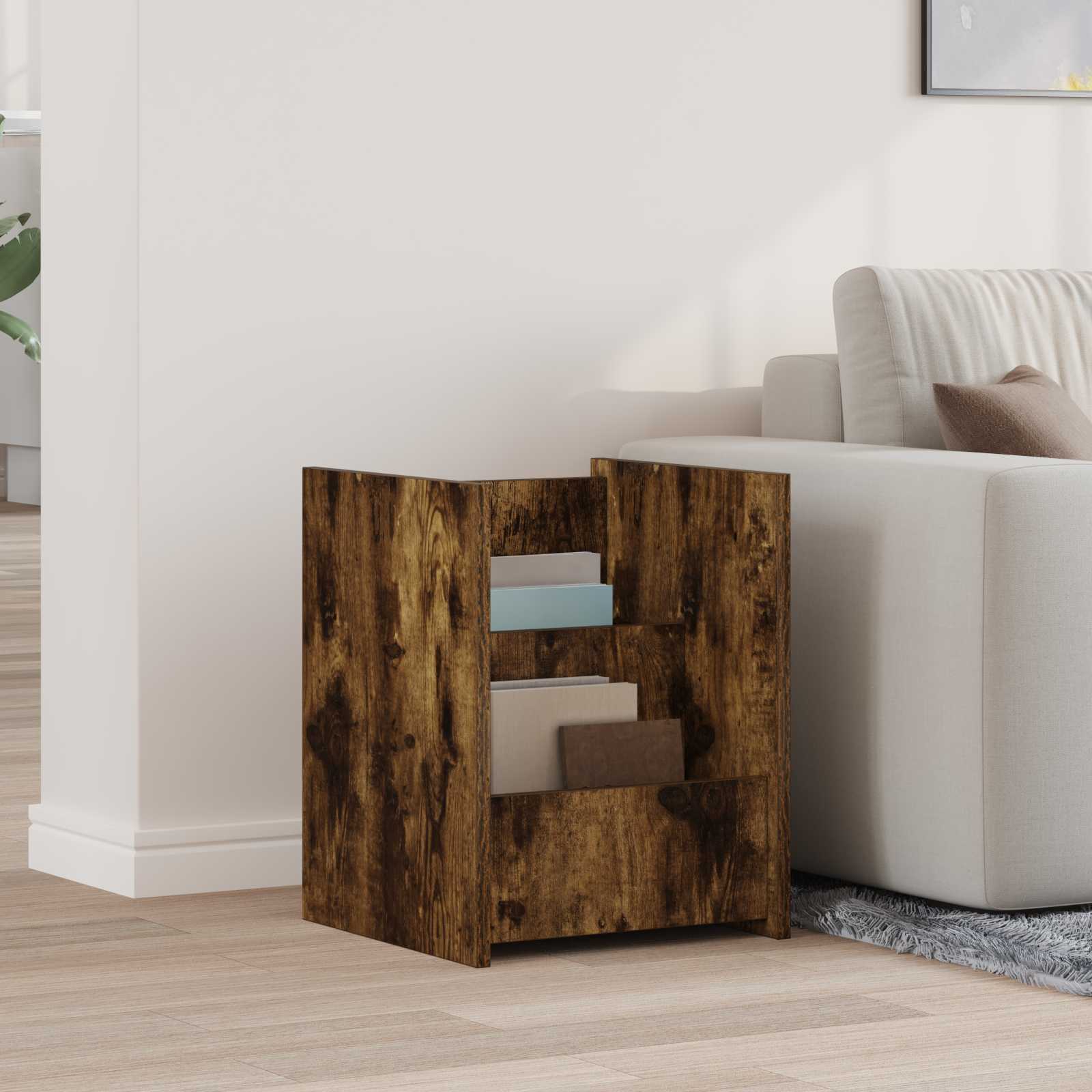vidaXL Bijzettafel met plank Wit 35 x 35 x 45 cm Bewerkt hout