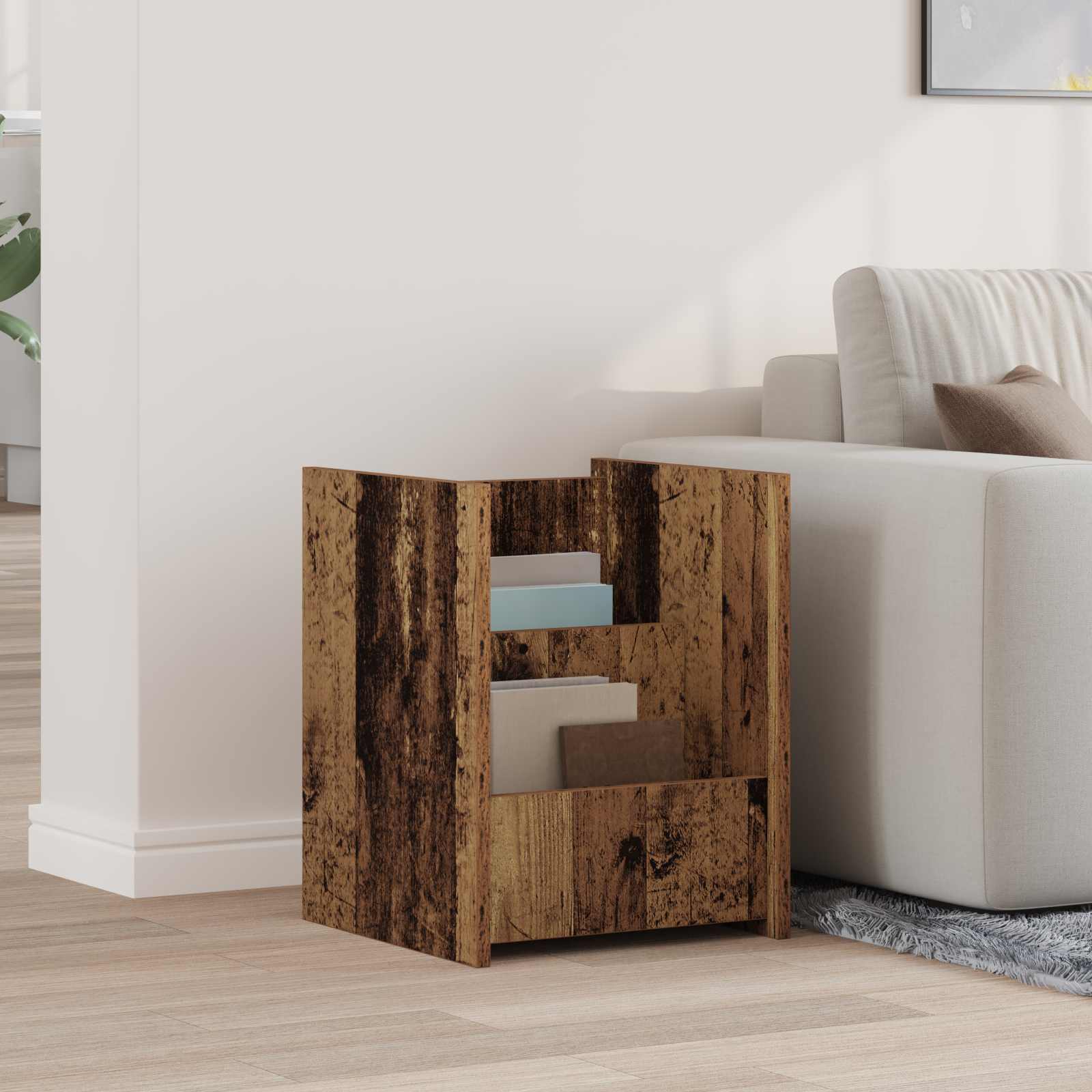 vidaXL Bijzettafel met plank Wit 35 x 35 x 45 cm Bewerkt hout