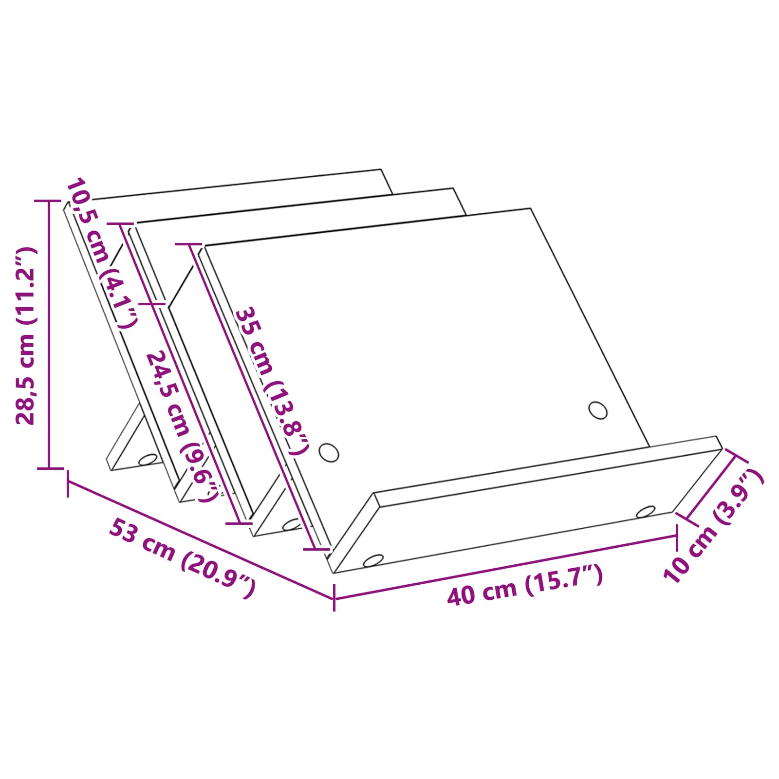vidaXL Bijzetkast met plank Wit 57,5 x 40 x 42 cm Bewerkt hout