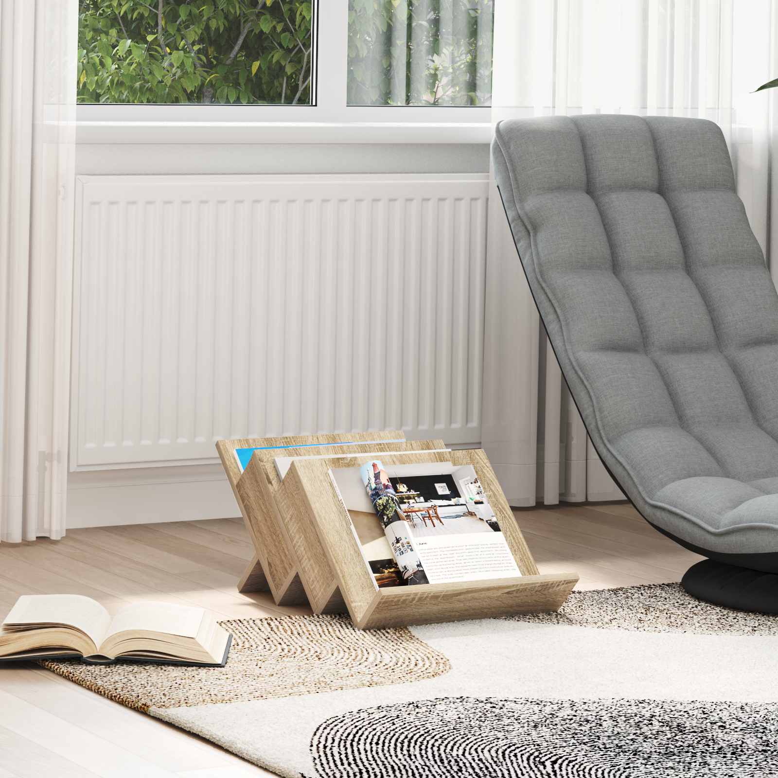 vidaXL Bijzetkast met plank Wit 57,5 x 40 x 42 cm Bewerkt hout