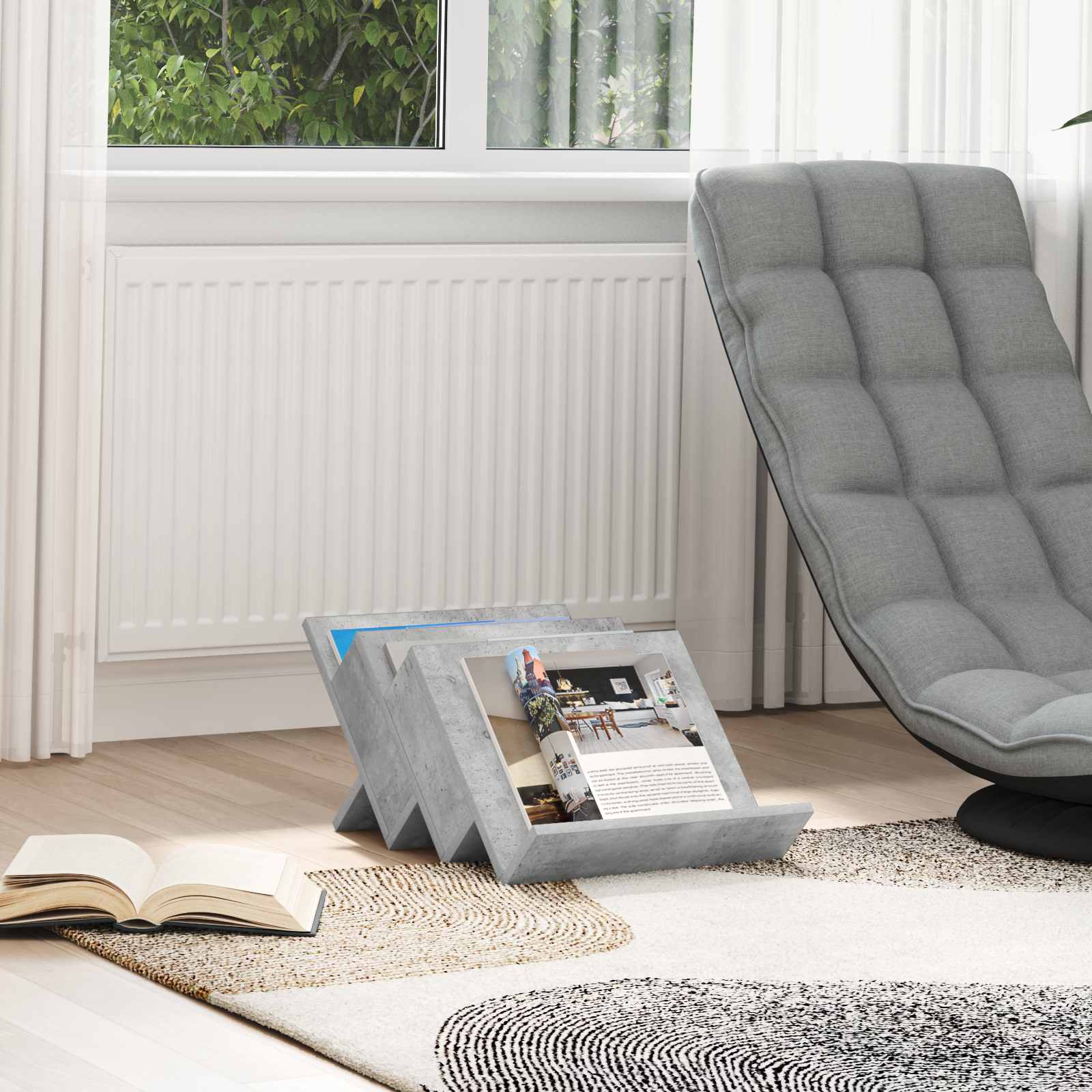 vidaXL Bijzetkast met plank Wit 57,5 x 40 x 42 cm Bewerkt hout