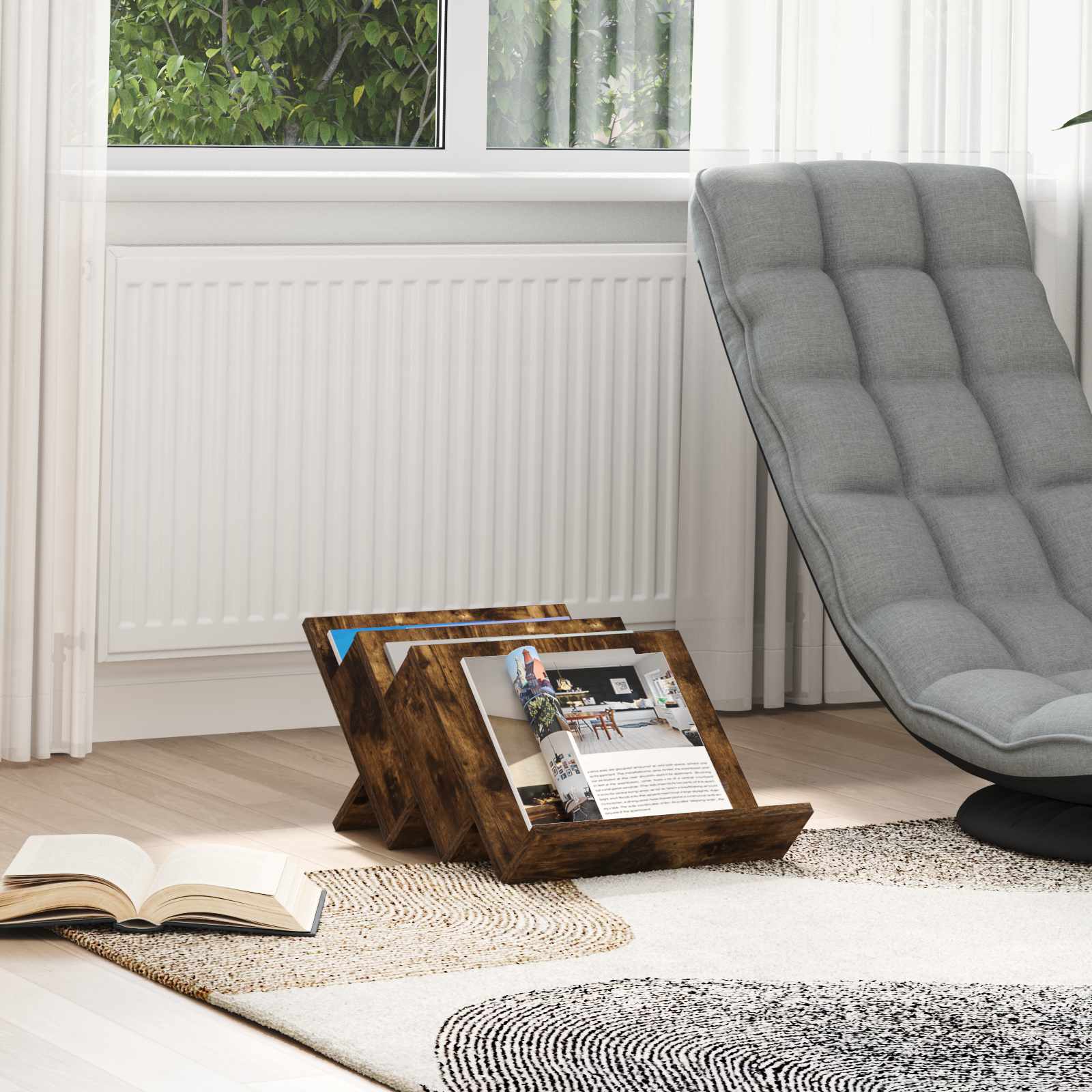 vidaXL Bijzetkast met plank Wit 57,5 x 40 x 42 cm Bewerkt hout