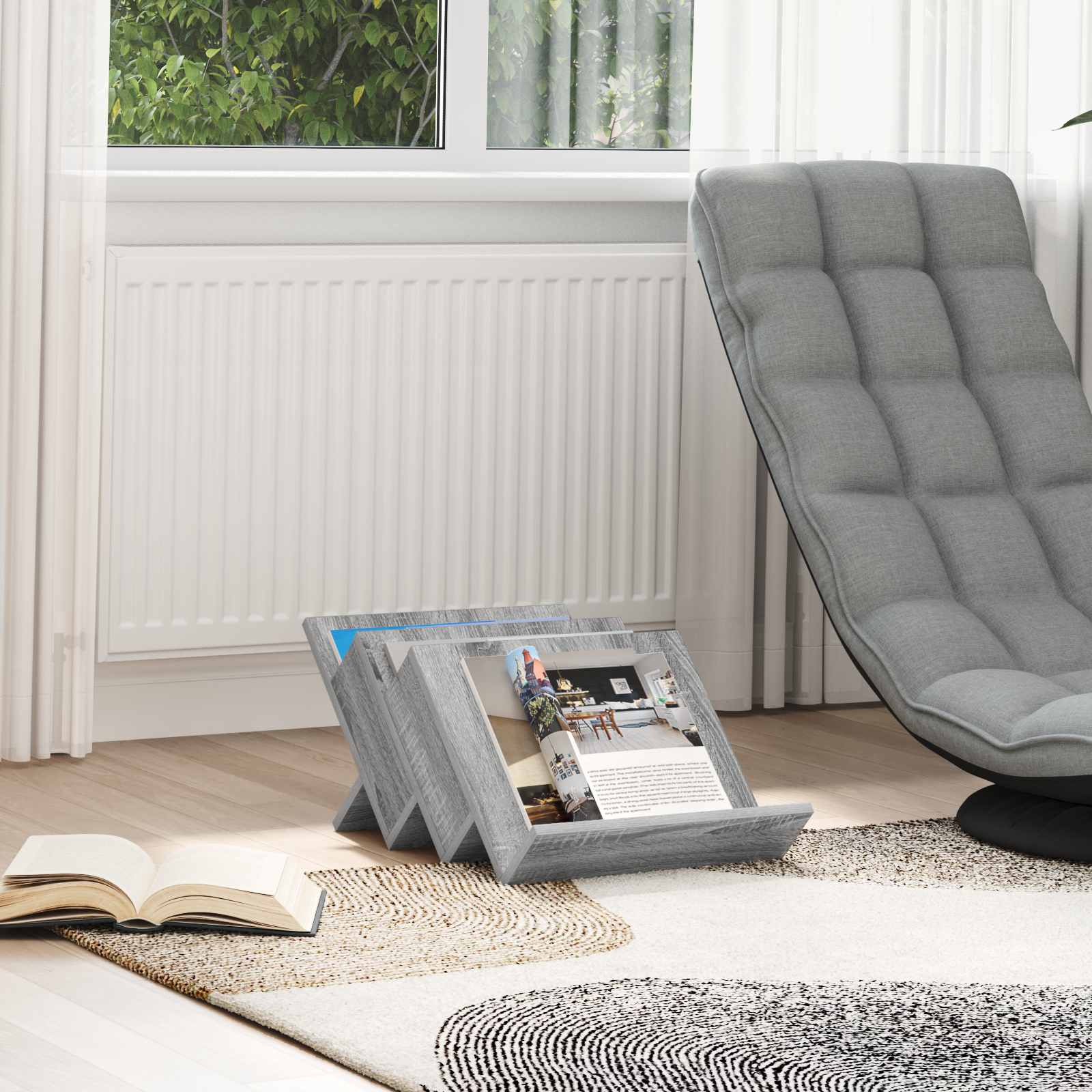 vidaXL Bijzetkast met plank Wit 57,5 x 40 x 42 cm Bewerkt hout