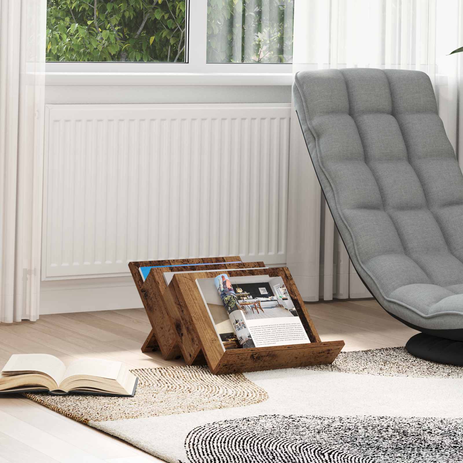 vidaXL Bijzetkast met plank Wit 57,5 x 40 x 42 cm Bewerkt hout