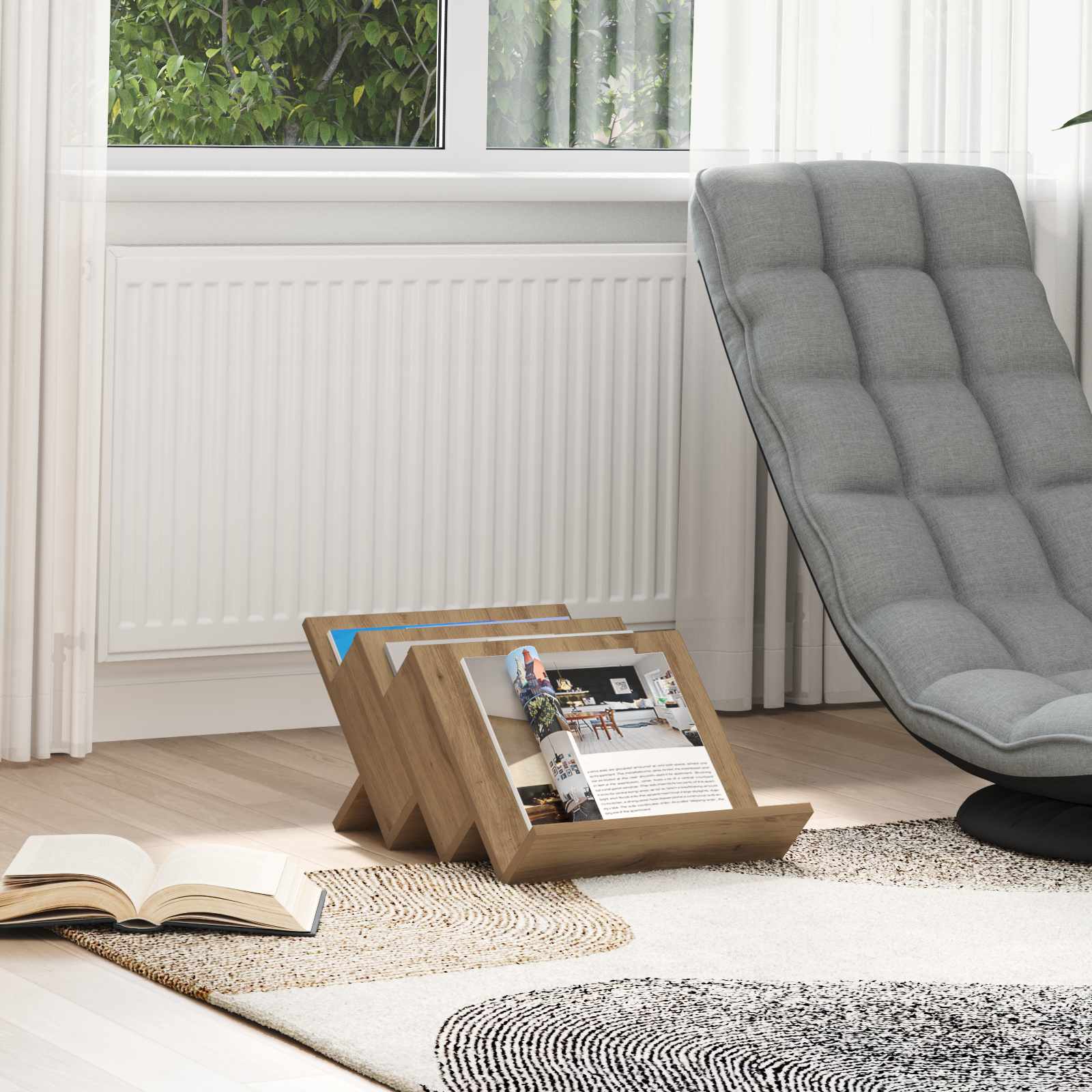 vidaXL Bijzetkast met plank Wit 57,5 x 40 x 42 cm Bewerkt hout