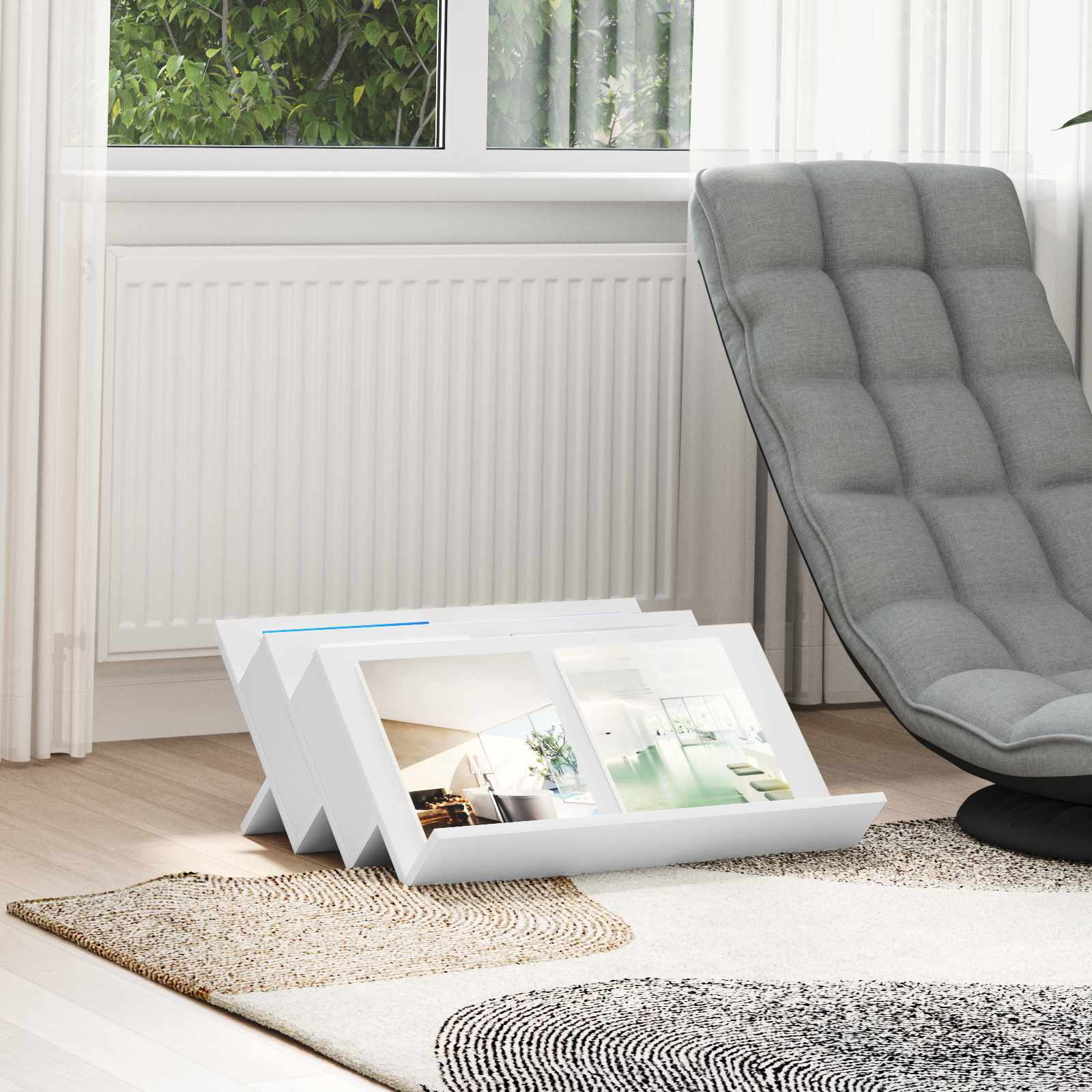 vidaXL Bijzetkast met plank Wit 57,5 x 40 x 42 cm Bewerkt hout