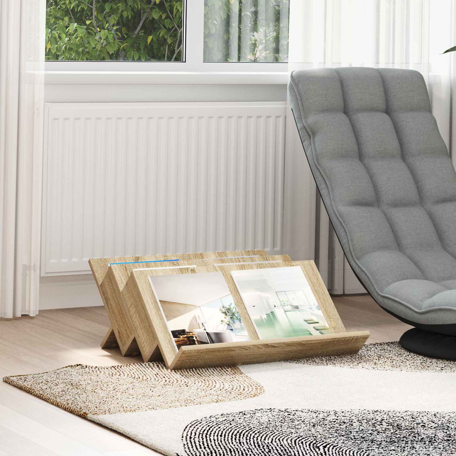 vidaXL Bijzetkast met plank Wit 57,5 x 40 x 42 cm Bewerkt hout