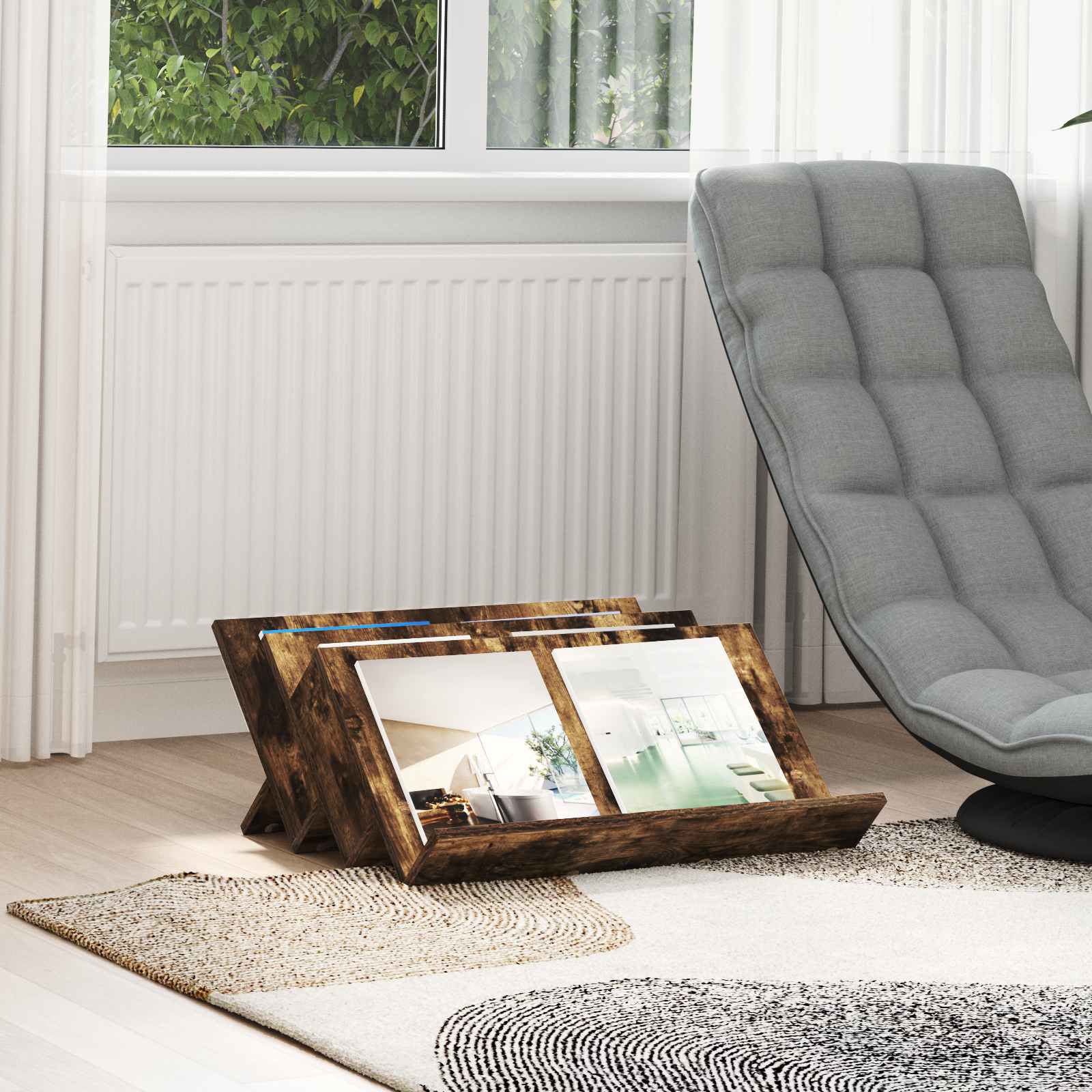 vidaXL Bijzetkast met plank Wit 57,5 x 40 x 42 cm Bewerkt hout