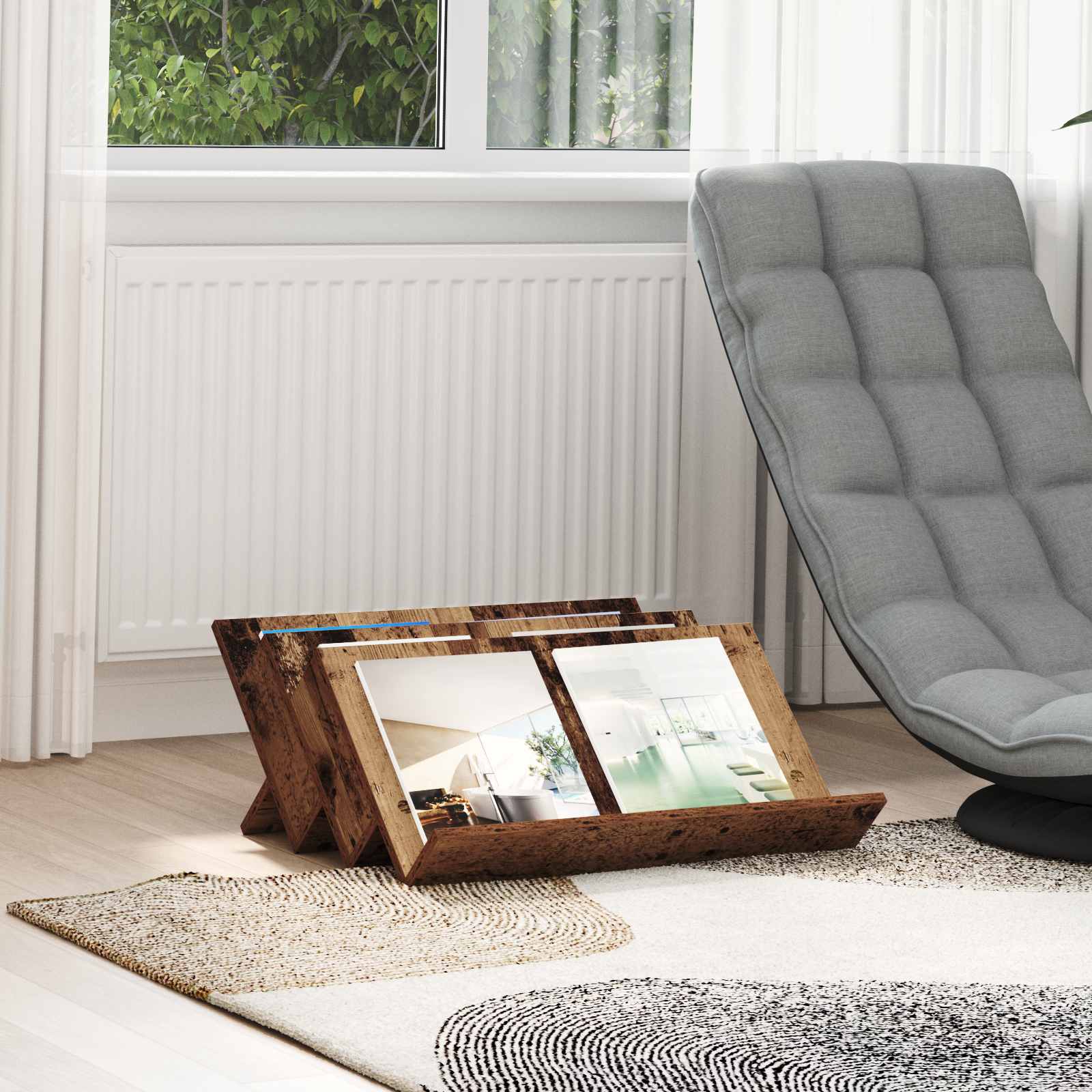 vidaXL Bijzetkast met plank Wit 57,5 x 40 x 42 cm Bewerkt hout