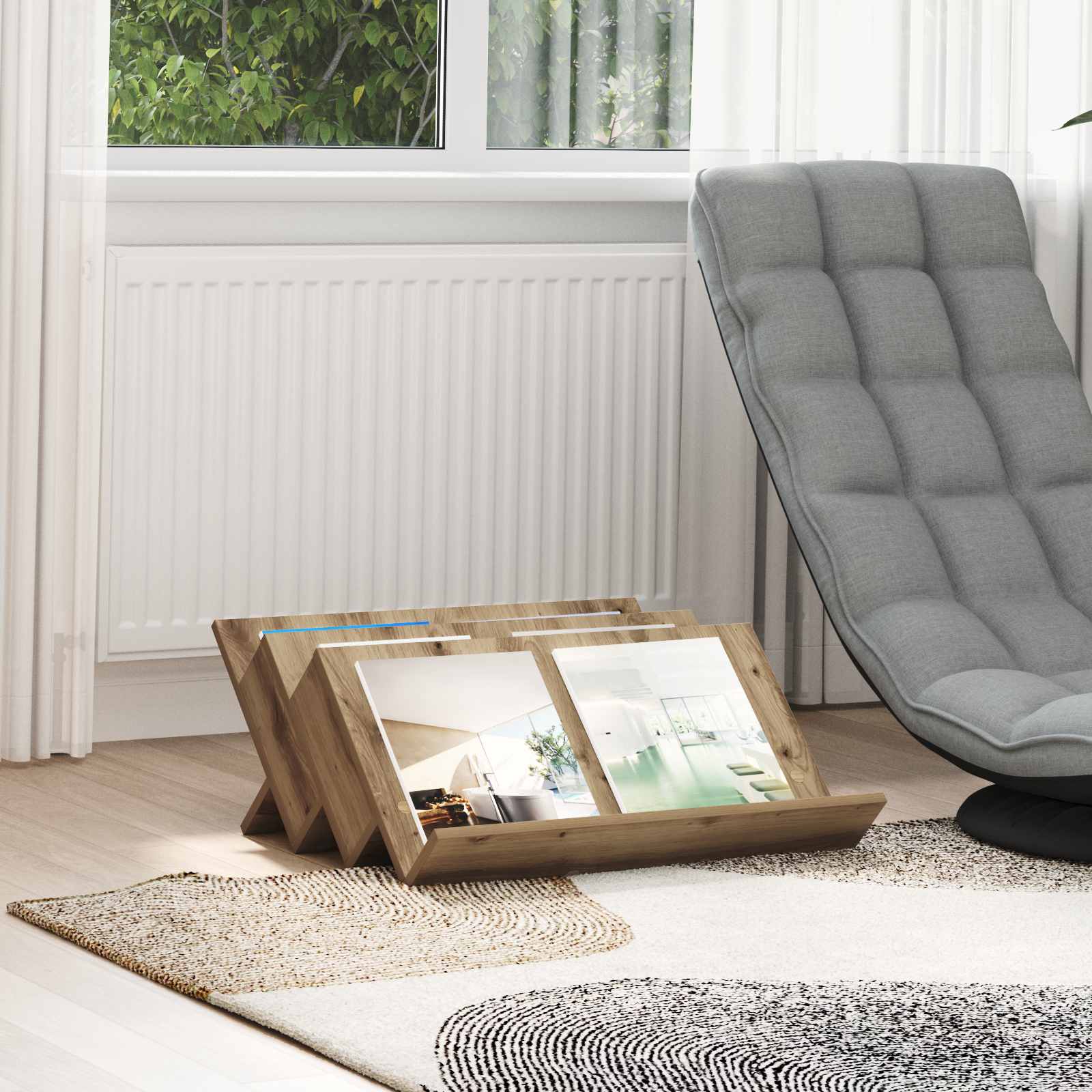 vidaXL Bijzetkast met plank Wit 57,5 x 40 x 42 cm Bewerkt hout