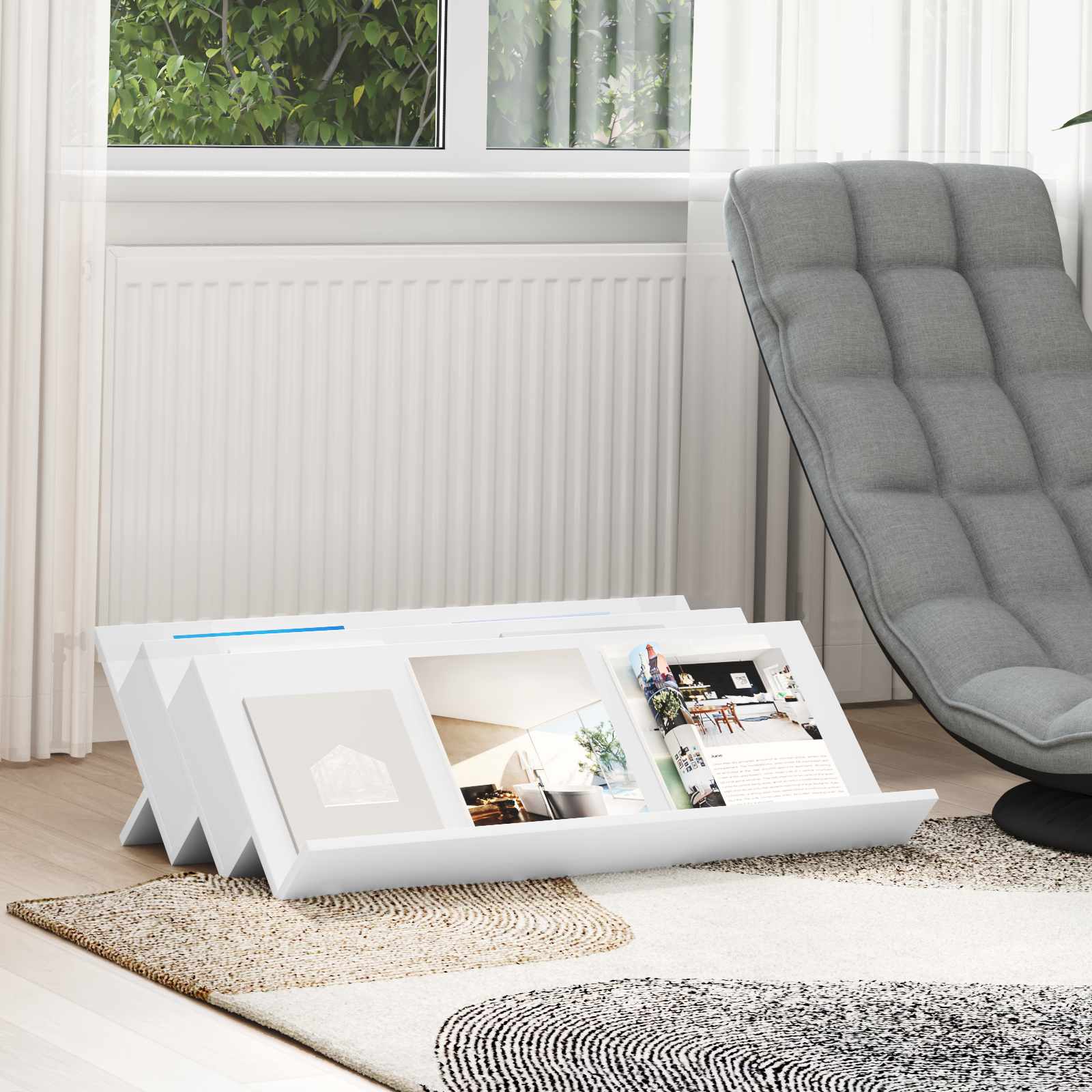 vidaXL Bijzetkast met plank Wit 57,5 x 40 x 42 cm Bewerkt hout