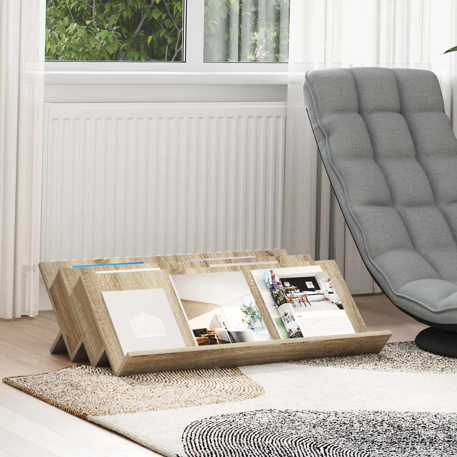 vidaXL Bijzetkast met plank Wit 57,5 x 40 x 42 cm Bewerkt hout