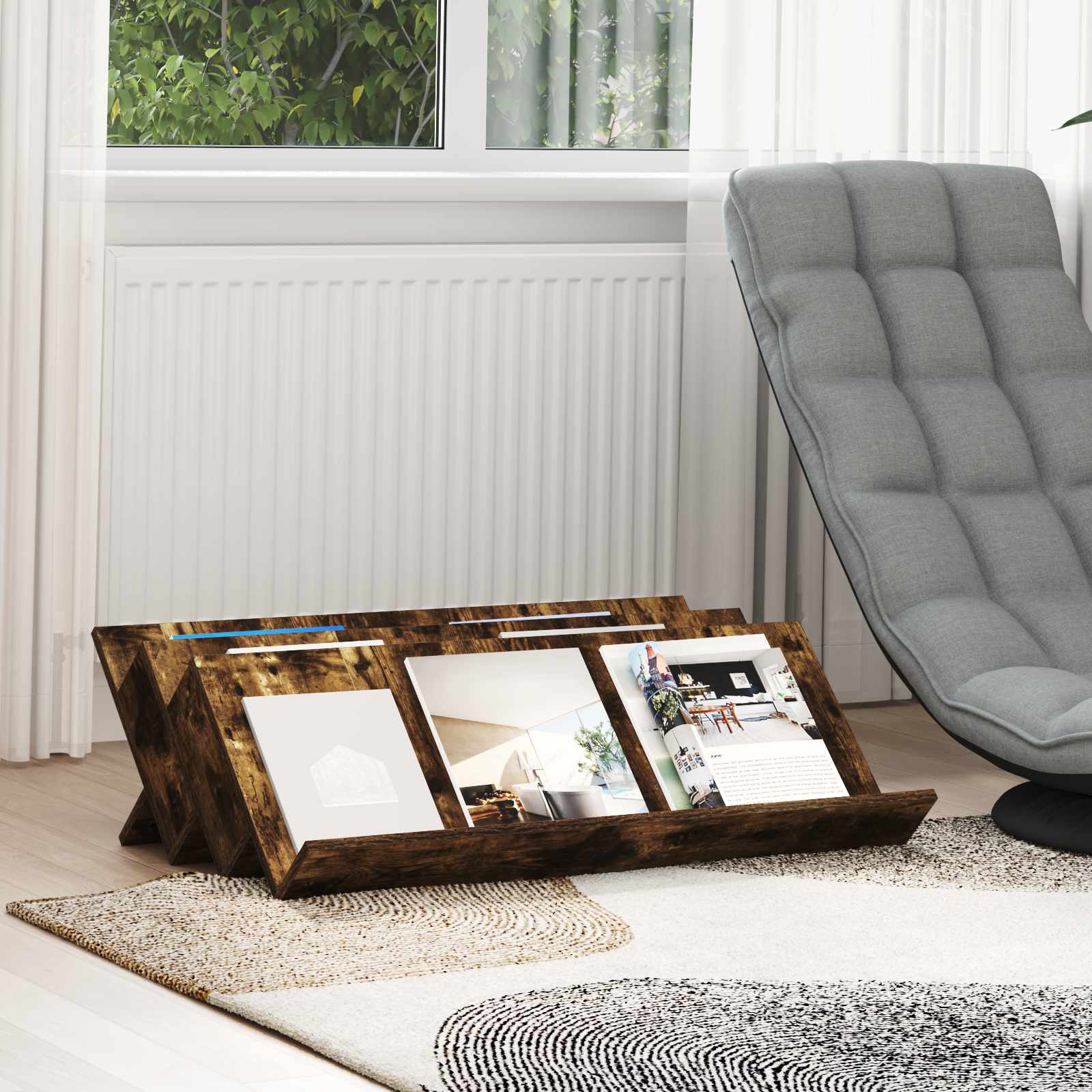 vidaXL Bijzetkast met plank Wit 57,5 x 40 x 42 cm Bewerkt hout