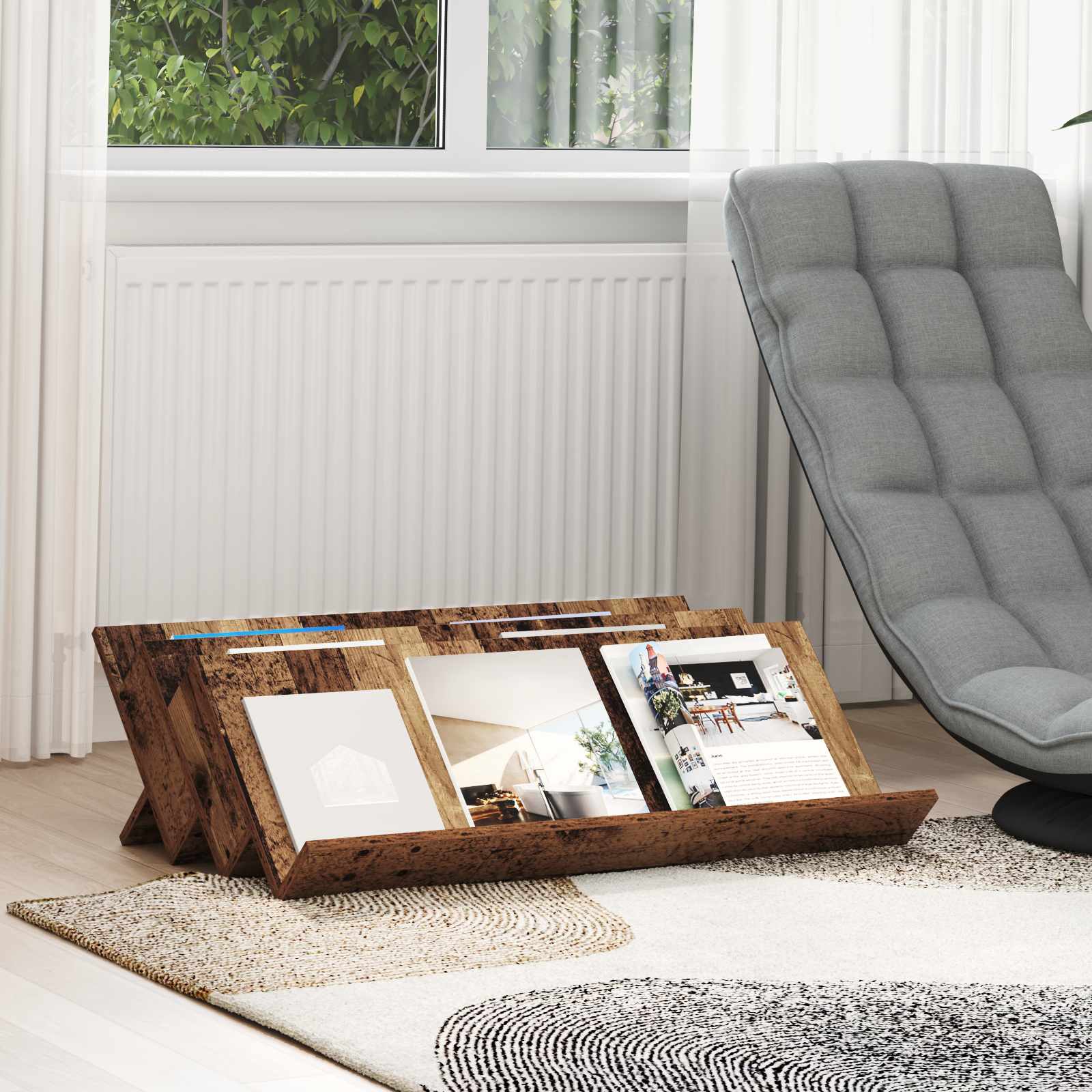vidaXL Bijzetkast met plank Wit 57,5 x 40 x 42 cm Bewerkt hout