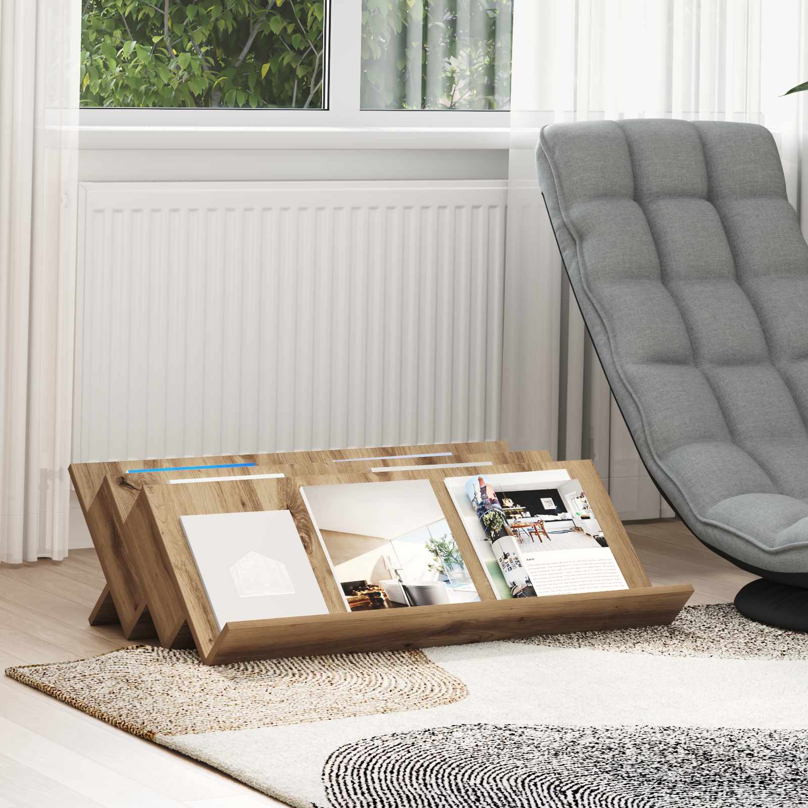 vidaXL Bijzetkast met plank Wit 57,5 x 40 x 42 cm Bewerkt hout
