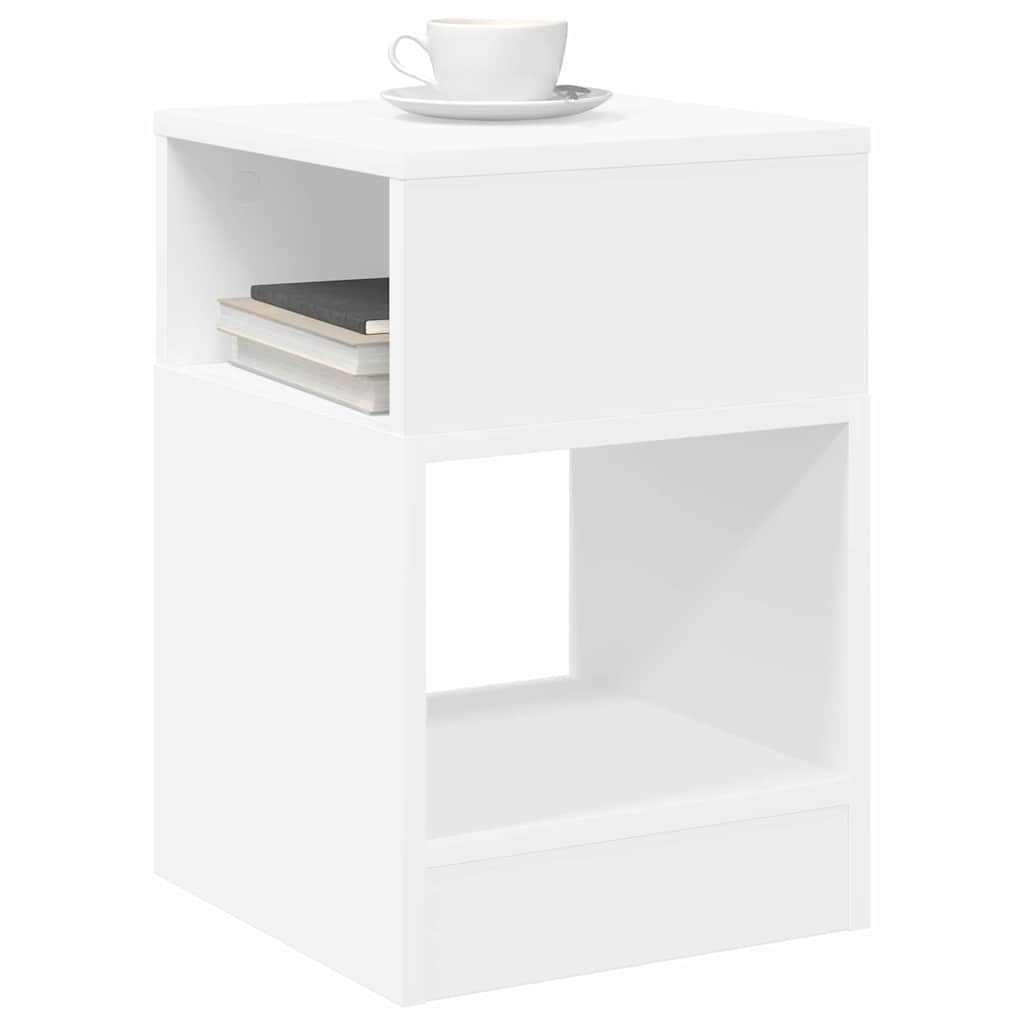 vidaXL Bijzettafel Wit 30,5 x 30 x 45 cm Bewerkt hout