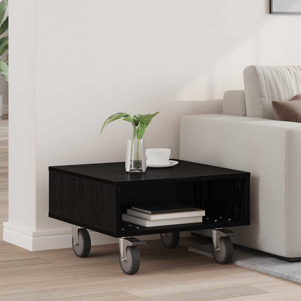 vidaXL Bijzettafel met wielen Wit 90 x 50 x 30 cm Bewerkt hout