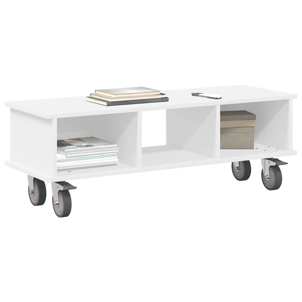 vidaXL TV-standaard Wit 100 x 35 x 35 cm Bewerkt hout