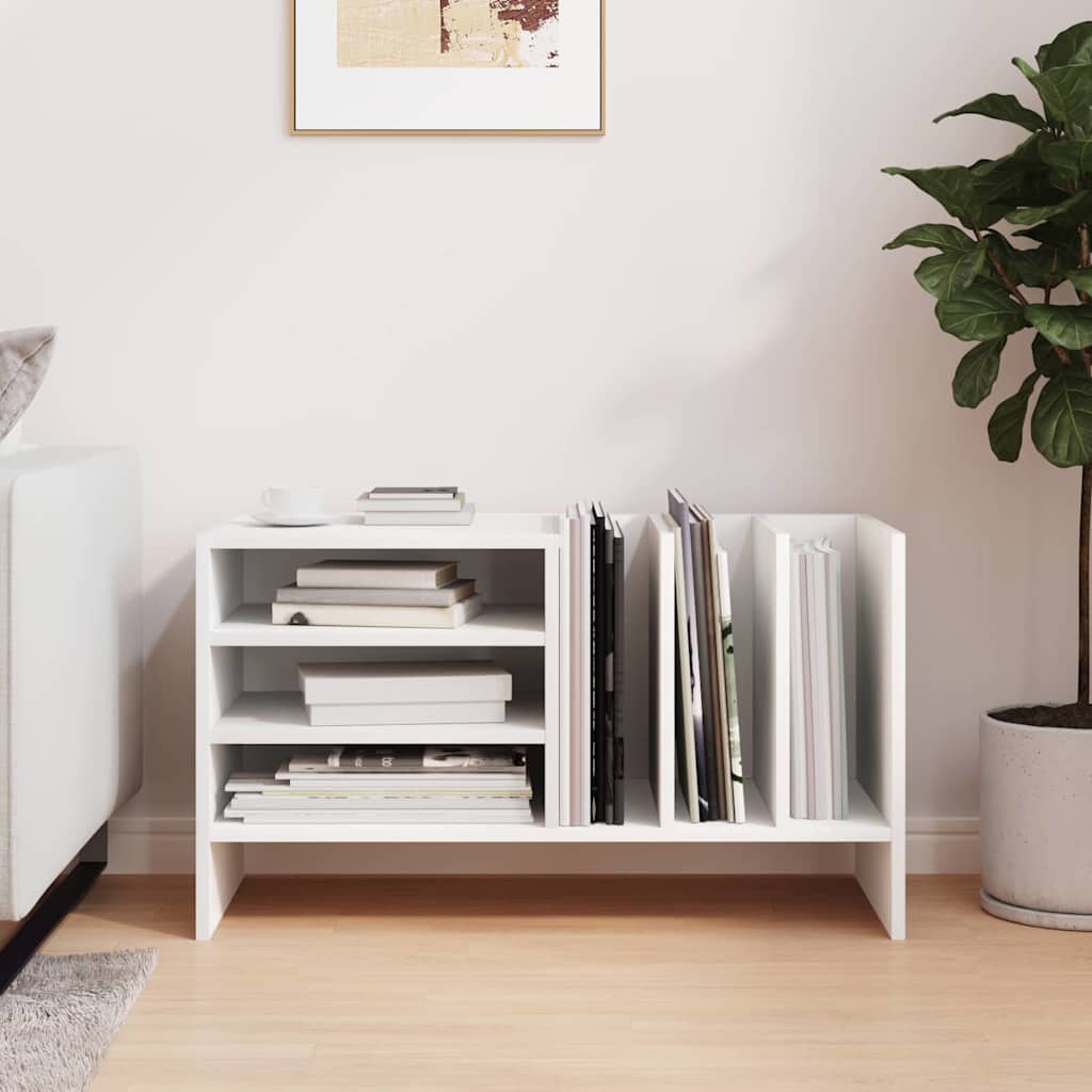 vidaXL Platenkast met plank Wit 78.5 x 35 x 45 cm Bewerkt hout