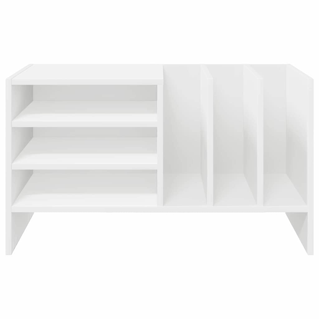 vidaXL Platenkast met plank Wit 78.5 x 35 x 45 cm Bewerkt hout