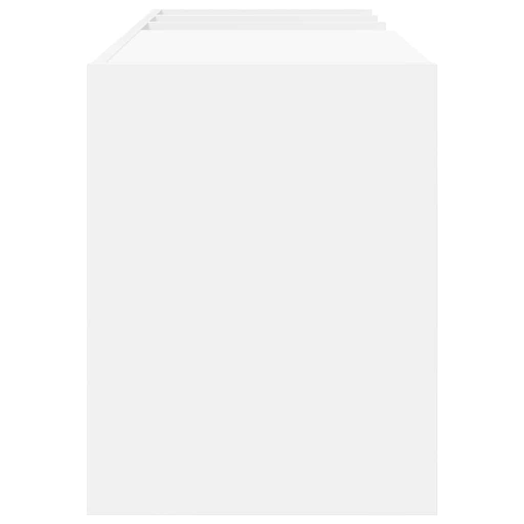 vidaXL Platenkast met plank Wit 78.5 x 35 x 45 cm Bewerkt hout