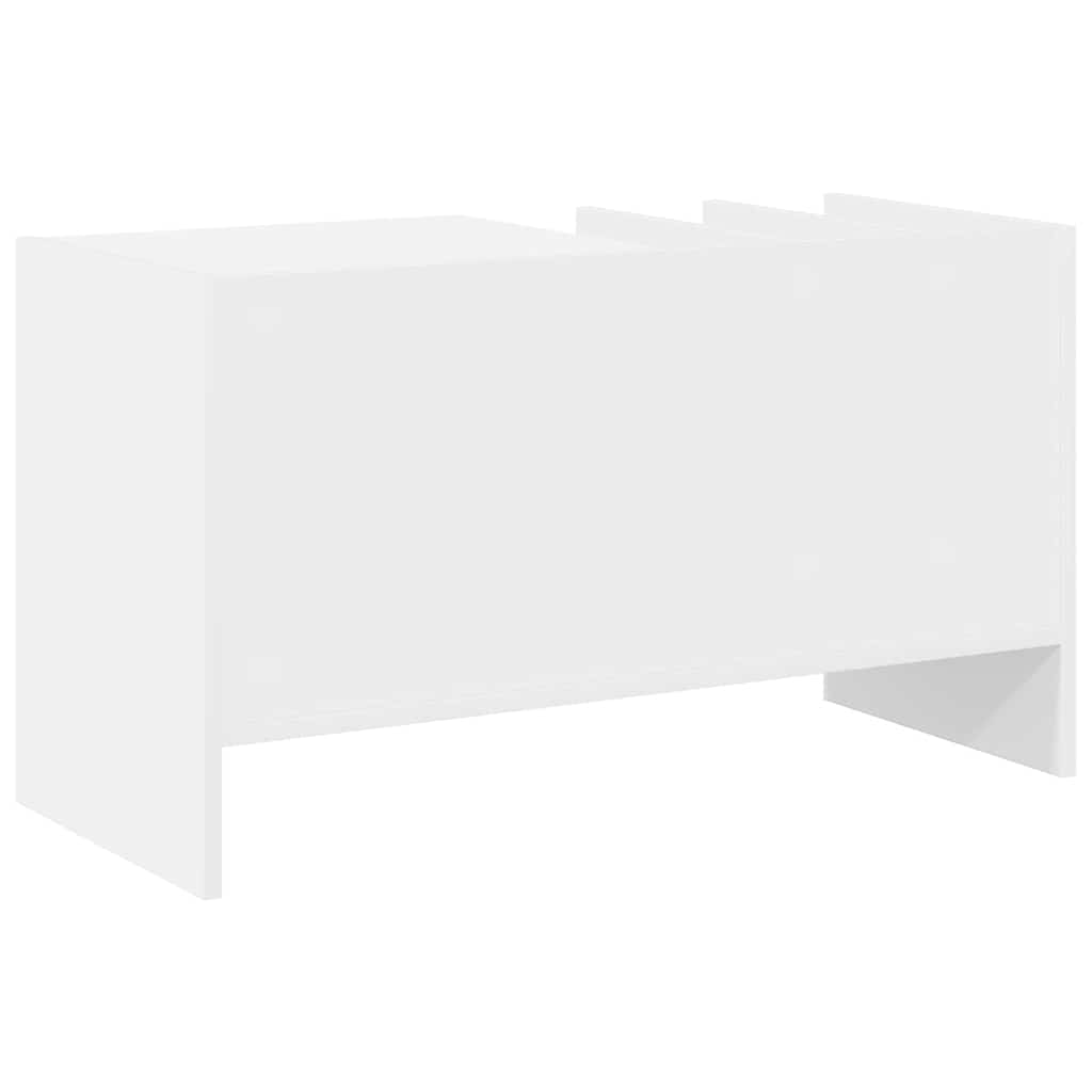 vidaXL Platenkast met plank Wit 78.5 x 35 x 45 cm Bewerkt hout