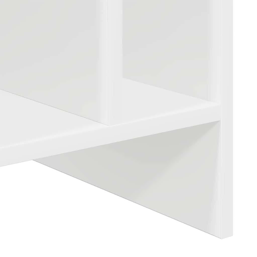 vidaXL Platenkast met plank Wit 78.5 x 35 x 45 cm Bewerkt hout