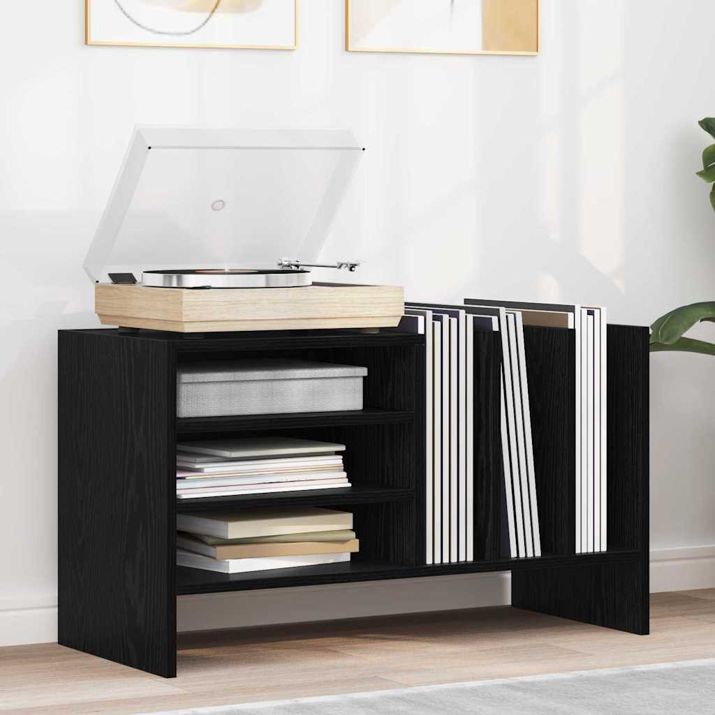 vidaXL Platenkast met plank Wit 78.5 x 35 x 45 cm Bewerkt hout