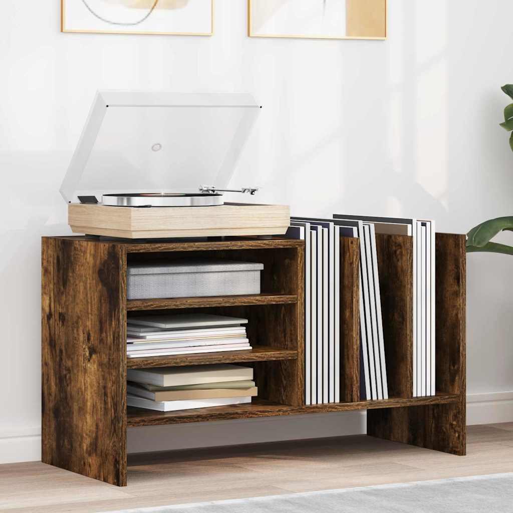 vidaXL Platenkast met plank Wit 78.5 x 35 x 45 cm Bewerkt hout
