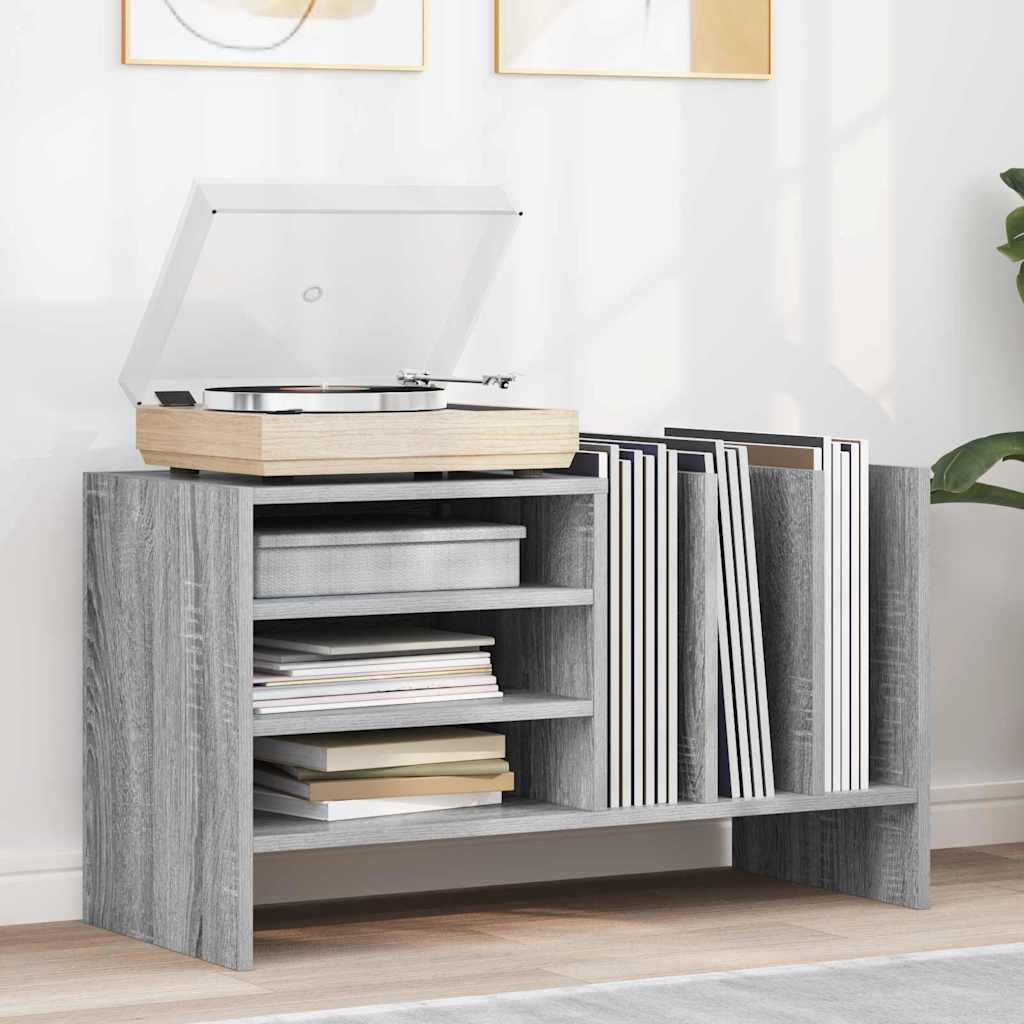 vidaXL Platenkast met plank Wit 78.5 x 35 x 45 cm Bewerkt hout