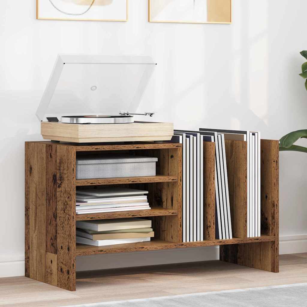 vidaXL Platenkast met plank Wit 78.5 x 35 x 45 cm Bewerkt hout