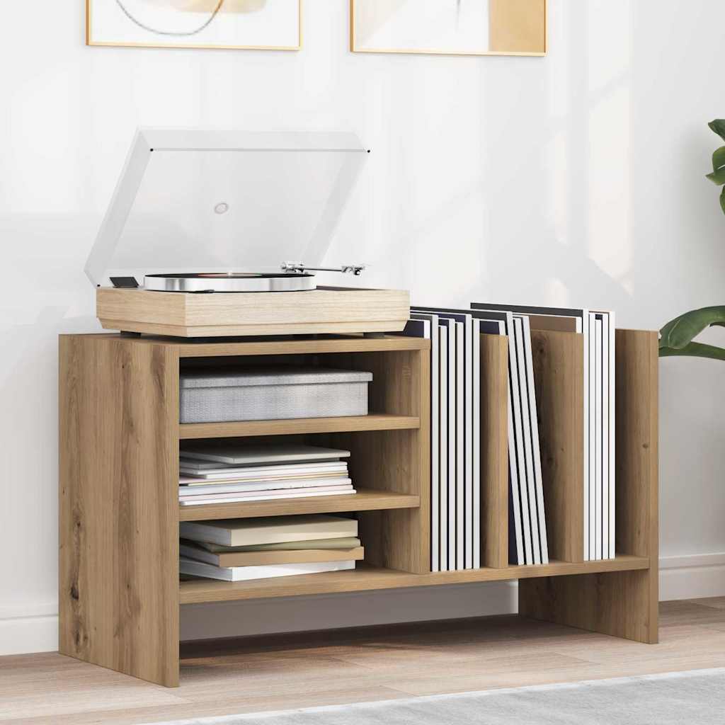 vidaXL Platenkast met plank Wit 78.5 x 35 x 45 cm Bewerkt hout