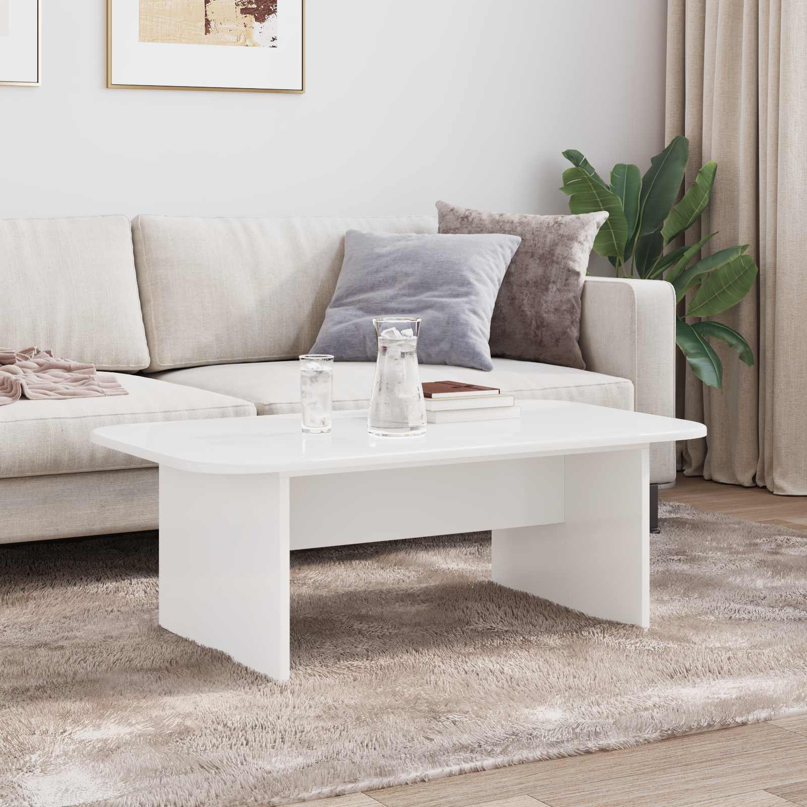 vidaXL Salontafel Wit 93 x 53 x 33 cm Bewerkt hout