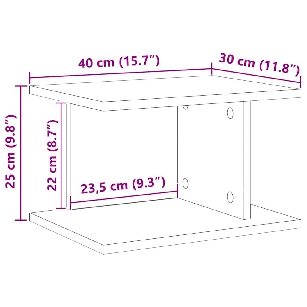 vidaXL Nachtkastje Wit 40 x 30 x 25 cm Bewerkt hout