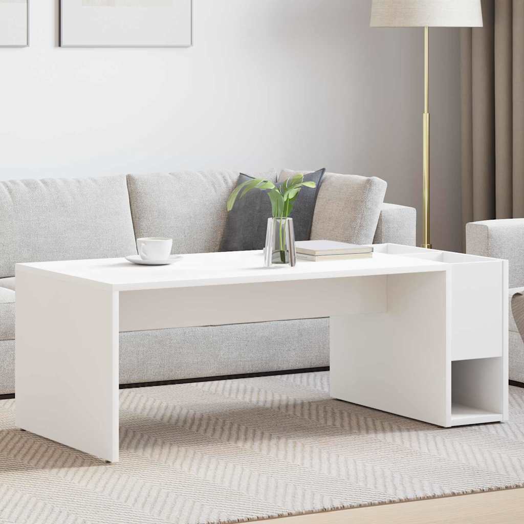 vidaXL Salontafel Wit 101,5 x 50 x 37 cm Bewerkt hout