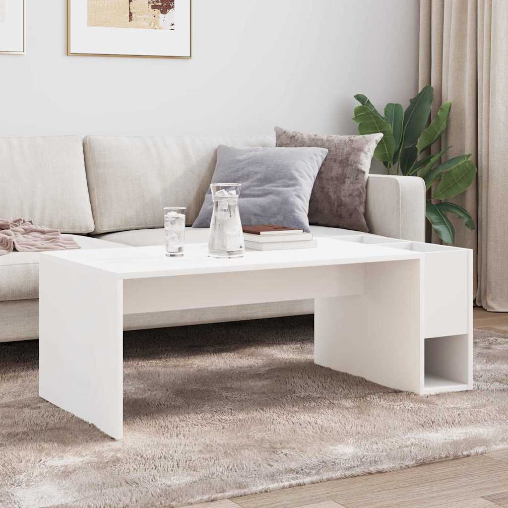 vidaXL Salontafel Wit 101,5 x 50 x 37 cm Bewerkt hout