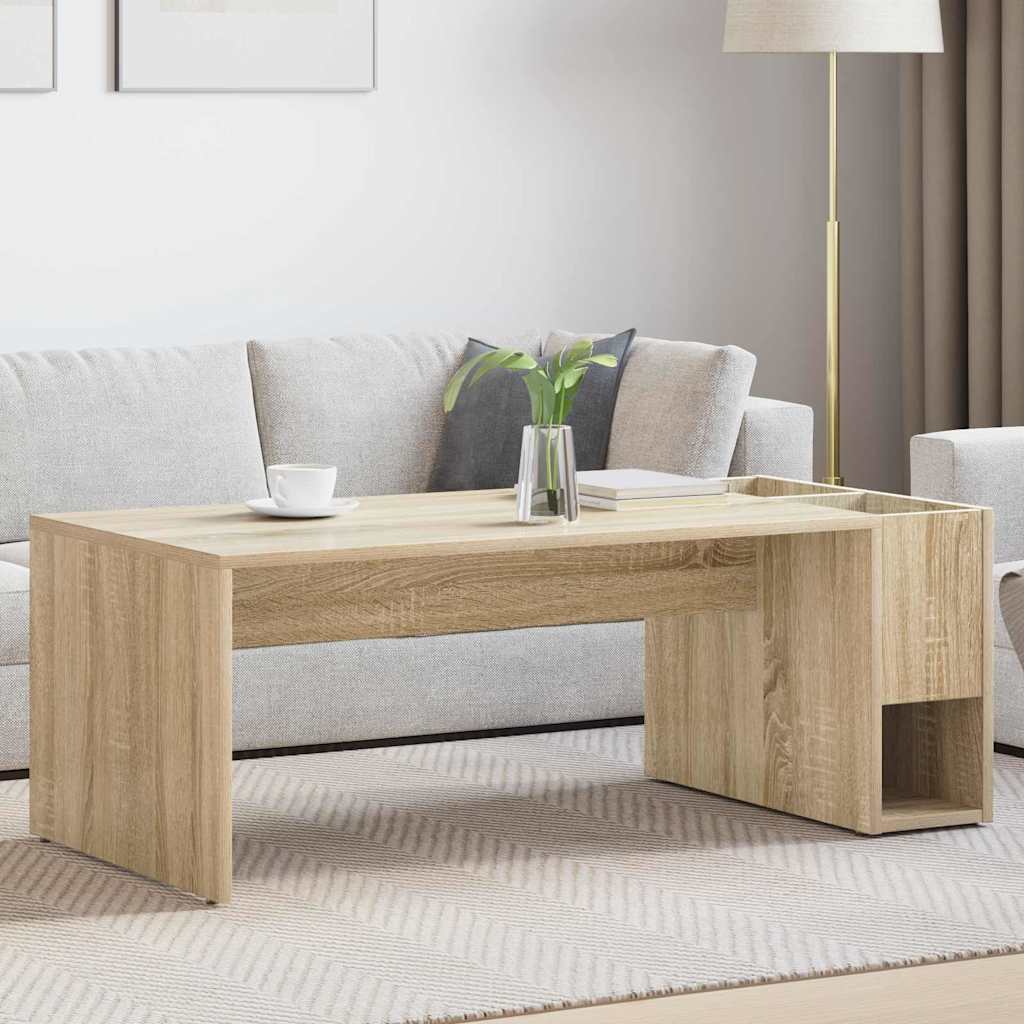 vidaXL Salontafel Wit 101,5 x 50 x 37 cm Bewerkt hout