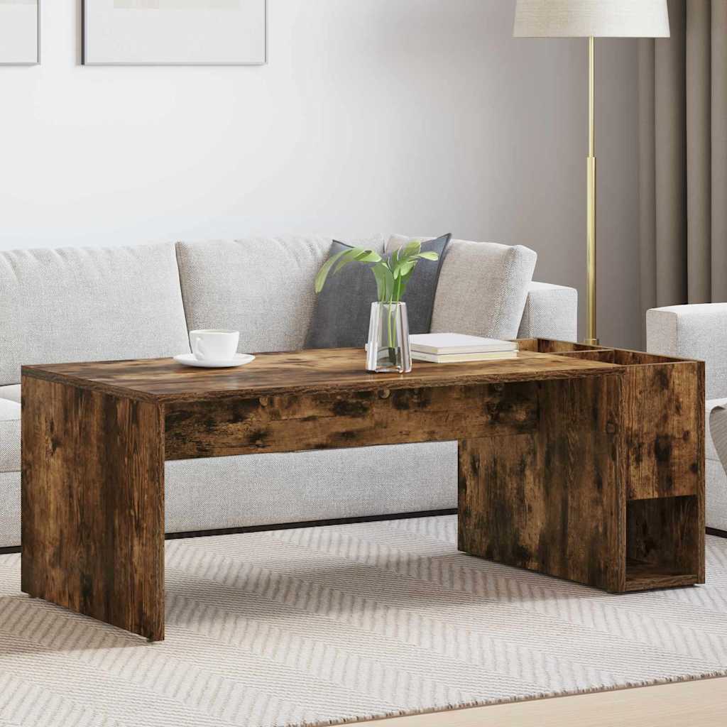 vidaXL Salontafel Wit 101,5 x 50 x 37 cm Bewerkt hout