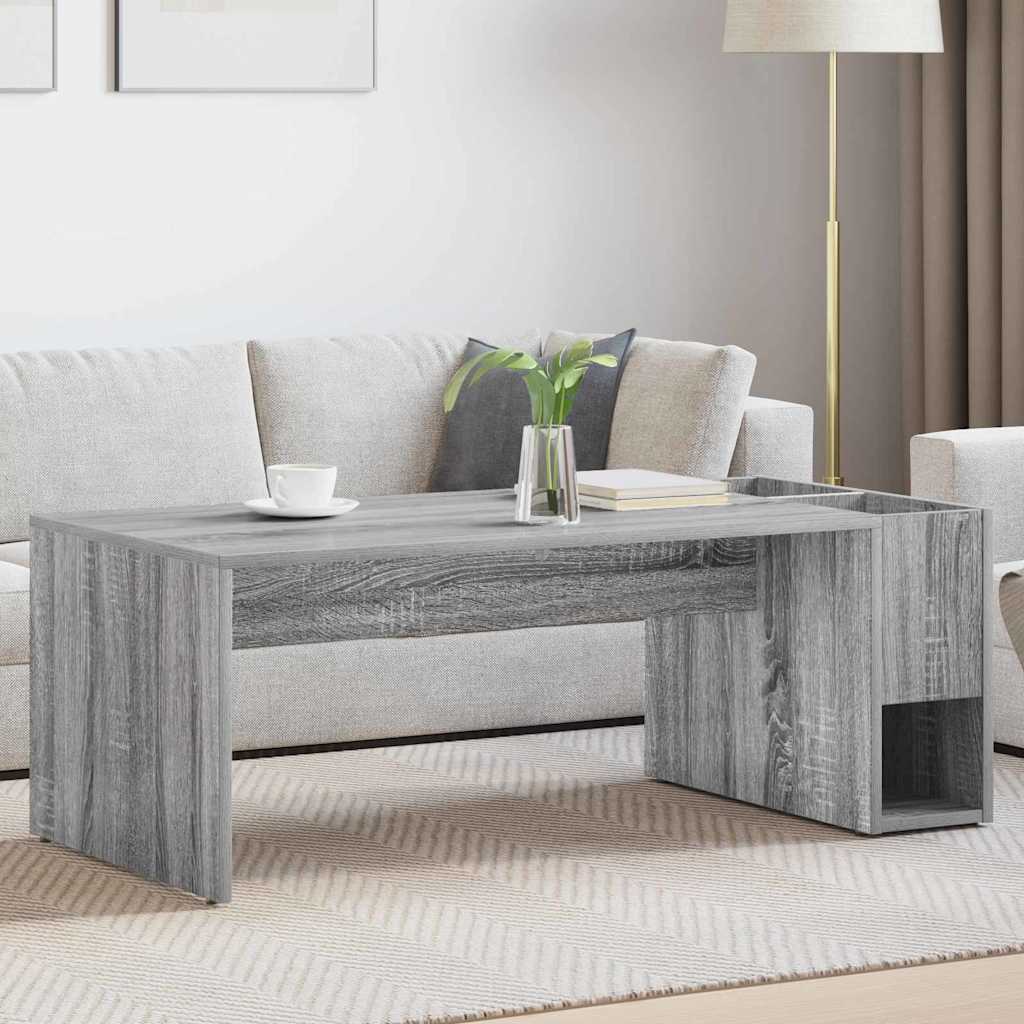 vidaXL Salontafel Wit 101,5 x 50 x 37 cm Bewerkt hout