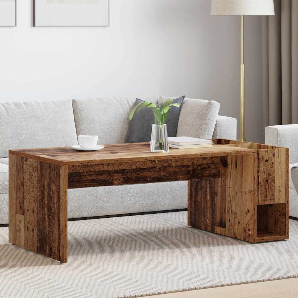 vidaXL Salontafel Wit 101,5 x 50 x 37 cm Bewerkt hout