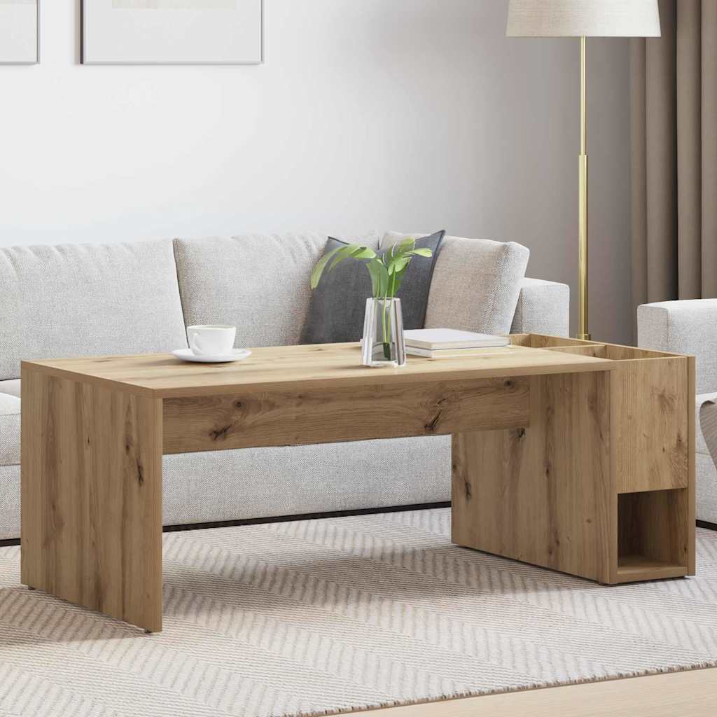 vidaXL Salontafel Wit 101,5 x 50 x 37 cm Bewerkt hout