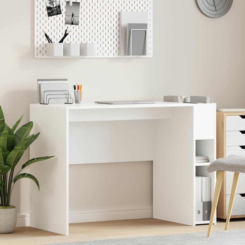 vidaXL Bureau Wit 109 x 50 x 78 cm Bewerkt hout