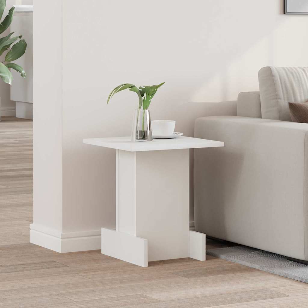 vidaXL Bijzettafel Wit 44,5 x 45 x 55 cm Bewerkt hout