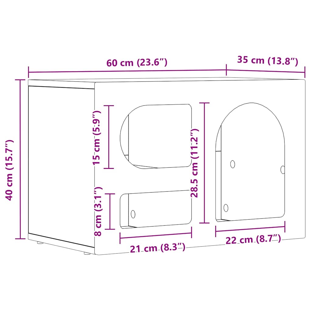 vidaXL TV-kast Wit 60 x 35 x 40 cm Bewerkt hout