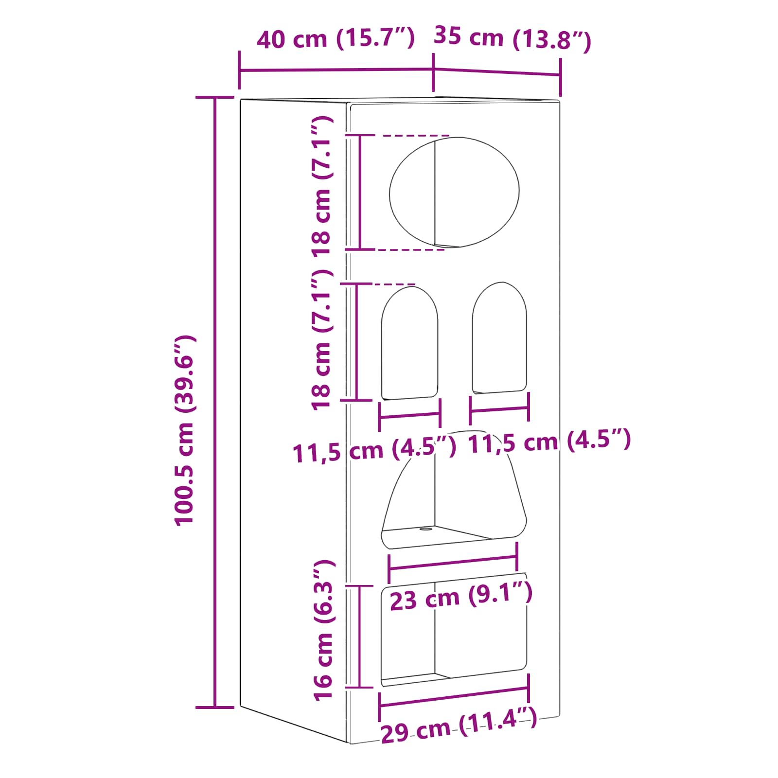 vidaXL Dressoir Wit 40 x 35 x 100,5 cm Bewerkt hout