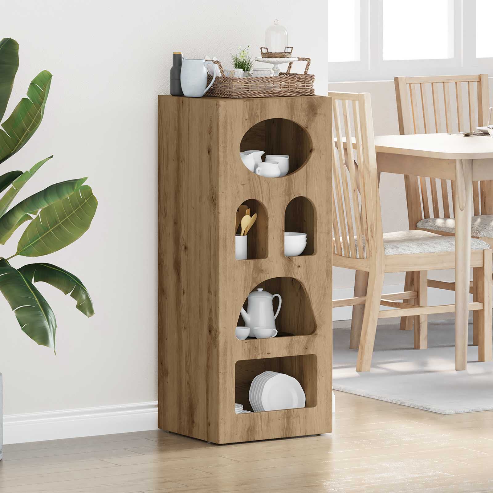 vidaXL Dressoir Wit 40 x 35 x 100,5 cm Bewerkt hout