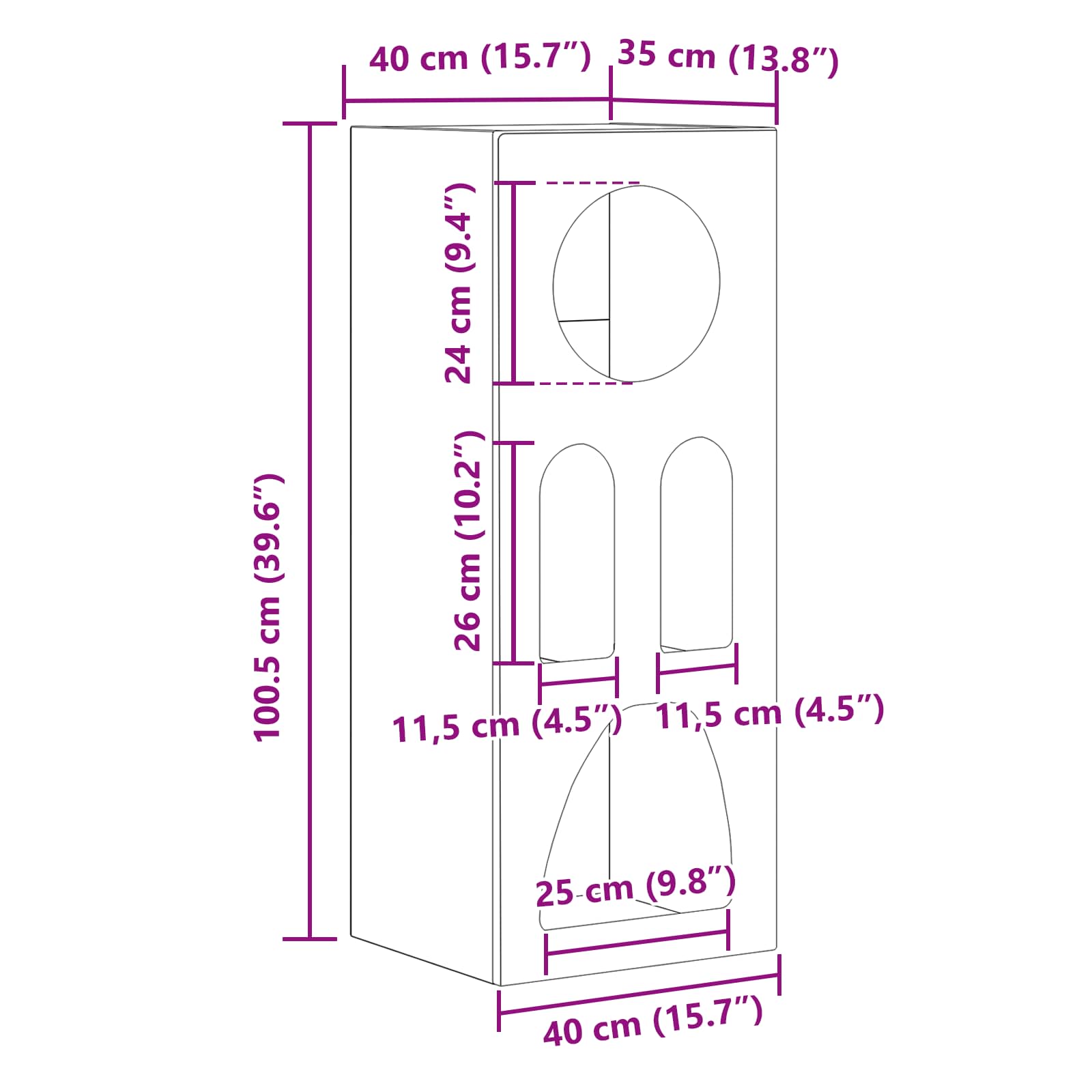vidaXL Dressoir Wit 40 x 35 x 100,5 cm Bewerkt hout